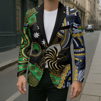 South Sea Islanders And New Caledonia Blazer Nautilus Shell Southern Cross Tribal Pattern DT05 - Polynesian Pride