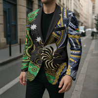 South Sea Islanders And New Caledonia Blazer Nautilus Shell Southern Cross Tribal Pattern DT05 - Polynesian Pride