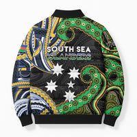 South Sea Islanders And New Caledonia Bomber Puffer Jacket Nautilus Shell Southern Cross Tribal Pattern DT05 - Polynesian Pride