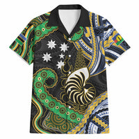 South Sea Islanders And New Caledonia Hawaiian Shirt Nautilus Shell Southern Cross Tribal Pattern DT05 Black - Polynesian Pride