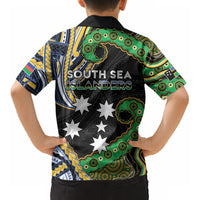 South Sea Islanders And New Caledonia Kid Hawaiian Shirt Nautilus Shell Southern Cross Tribal Pattern DT05 - Polynesian Pride