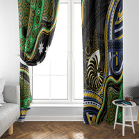 South Sea Islanders And New Caledonia Window Curtain Nautilus Shell Southern Cross Tribal Pattern DT05 - Polynesian Pride