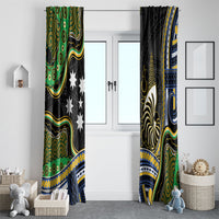 South Sea Islanders And New Caledonia Window Curtain Nautilus Shell Southern Cross Tribal Pattern DT05 - Polynesian Pride