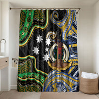 South Sea Islanders And Vanuatu Bathroom Set Boar Tusk Warrior Southern Tribal Pattern DT05 Shower Curtain Only Black - Polynesian Pride