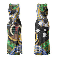 South Sea Islanders And Vanuatu Couples Matching Tank Maxi Dress and Hawaiian Shirt Boar Tusk Warrior Southern Tribal Pattern DT05 - Polynesian Pride