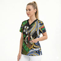 South Sea Islanders And Vanuatu Scrub Top Boar Tusk Warrior Southern Tribal Pattern DT05 - Polynesian Pride