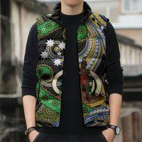 South Sea Islanders And Vanuatu Sleeveless Puffer Jacket Boar Tusk Warrior Southern Tribal Pattern DT05 - Polynesian Pride
