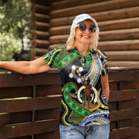 South Sea Islanders And Vanuatu Women Polo Shirt Boar Tusk Warrior Southern Tribal Pattern DT05 - Polynesian Pride