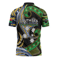 South Sea Islanders And Vanuatu Zipper Polo Shirt Boar Tusk Warrior Southern Tribal Pattern DT05 - Polynesian Pride