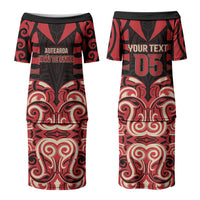 Custom Aotearoa Ngai Te Rangi Family Matching Puletasi and Hawaiian Shirt New Zealand Traditional Maori Pattern DT05 Mom's Dress Red - Polynesian Pride