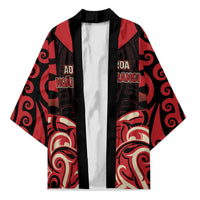 Custom Aotearoa Ngai Te Rangi Kimono New Zealand Traditional Maori Pattern DT05 Unisex Red - Polynesian Pride