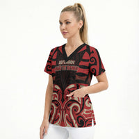 Custom Aotearoa Ngai Te Rangi Scrub Top New Zealand Traditional Maori Pattern DT05 - Polynesian Pride