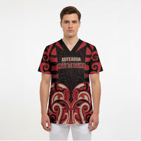 Custom Aotearoa Ngai Te Rangi Scrub Top New Zealand Traditional Maori Pattern DT05 - Polynesian Pride