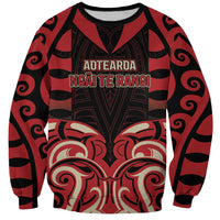 Custom Aotearoa Ngai Te Rangi Sweatshirt New Zealand Traditional Maori Pattern DT05 Unisex Red - Polynesian Pride