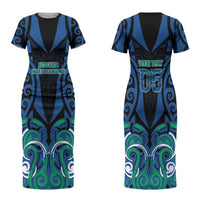 Custom Aotearoa Ngati Ranginui Couples Matching Short Sleeve Bodycon Dress and Hawaiian Shirt New Zealand Traditional Maori Pattern DT05 - Polynesian Pride