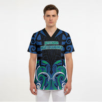 Custom Aotearoa Ngati Ranginui Scrub Top New Zealand Traditional Maori Pattern DT05 - Polynesian Pride