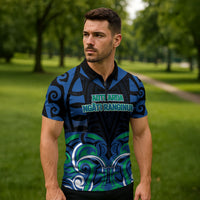 Custom Aotearoa Ngati Ranginui Zipper Polo Shirt New Zealand Traditional Maori Pattern DT05 - Polynesian Pride