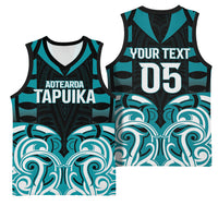 Custom Aotearoa Tapuika Basketball Jersey New Zealand Traditional Maori Pattern DT05 - Polynesian Pride
