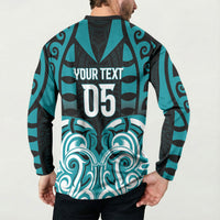 Custom Aotearoa Tapuika Button Sweatshirt New Zealand Traditional Maori Pattern DT05 - Polynesian Pride