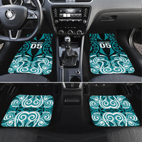 Custom Aotearoa Tapuika Car Mats New Zealand Traditional Maori Pattern DT05 Set 4pcs Teal - Polynesian Pride
