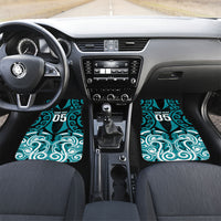 Custom Aotearoa Tapuika Car Mats New Zealand Traditional Maori Pattern DT05 Set 2pcs - Front Teal - Polynesian Pride
