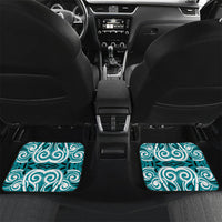 Custom Aotearoa Tapuika Car Mats New Zealand Traditional Maori Pattern DT05 Set 2pcs - Back Teal - Polynesian Pride