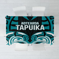 Aotearoa Tapuika Tablecloth New Zealand Traditional Maori Pattern DT05 Teal - Polynesian Pride
