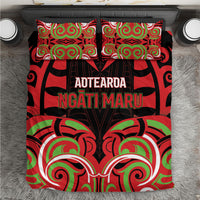 Aotearoa Ngati Maru Bedding Set New Zealand Traditional Maori Pattern DT05 Red - Polynesian Pride