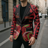 Custom Aotearoa Ngati Maru Blazer New Zealand Traditional Maori Pattern DT05 - Polynesian Pride