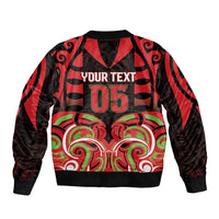 Custom Aotearoa Ngati Maru Bomber Jacket New Zealand Traditional Maori Pattern DT05 - Polynesian Pride