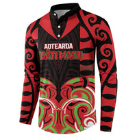 Custom Aotearoa Ngati Maru Button Sweatshirt New Zealand Traditional Maori Pattern DT05 - Polynesian Pride