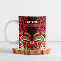 Custom Aotearoa Ngati Maru Ceramic Mug New Zealand Traditional Maori Pattern DT05 Red - Polynesian Pride
