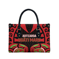 Aotearoa Ngati Maru Leather Bag New Zealand Traditional Maori Pattern DT05 - Polynesian Pride