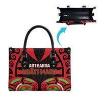 Aotearoa Ngati Maru Leather Bag New Zealand Traditional Maori Pattern DT05 - Polynesian Pride