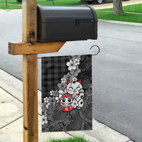 Black Palaka Hawaiian And Japanese Garden Flag Maneki Neko And Sakura Bloom DT05 - Polynesian Pride