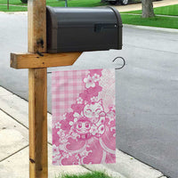 Pink Palaka Hawaiian And Japanese Garden Flag Maneki Neko And Sakura Bloom DT05 - Polynesian Pride