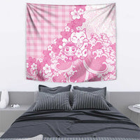 Pink Palaka Hawaiian And Japanese Tapestry Maneki Neko And Sakura Bloom DT05 - Polynesian Pride