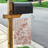 Beige Palaka Hawaiian And Japanese Garden Flag Maneki Neko And Sakura Bloom DT05 - Polynesian Pride