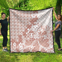 Beige Palaka Hawaiian And Japanese Quilt Maneki Neko And Sakura Bloom