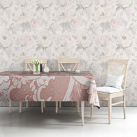 Beige Palaka Hawaiian And Japanese Tablecloth Maneki Neko And Sakura Bloom DT05 - Polynesian Pride