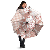 Beige Palaka Hawaiian And Japanese Umbrella Maneki Neko And Sakura Bloom DT05 - Polynesian Pride