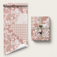 Beige Palaka Hawaiian And Japanese Wrapping Paper Maneki Neko And Sakura Bloom DT05 58" × 23" Beige - Polynesian Pride