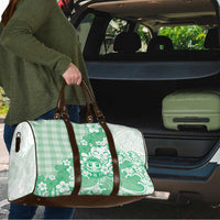 Green Palaka Hawaiian And Japanese Travel Bag Maneki Neko And Sakura Bloom DT05 - Polynesian Pride