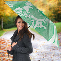 Green Palaka Hawaiian And Japanese Umbrella Maneki Neko And Sakura Bloom DT05 - Polynesian Pride