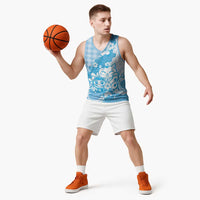 Blue Palaka Hawaiian And Japanese Basketball Jersey Maneki Neko And Sakura Bloom DT05 - Polynesian Pride