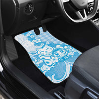 Blue Palaka Hawaiian And Japanese Car Mats Maneki Neko And Sakura Bloom DT05 - Polynesian Pride
