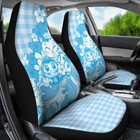 Blue Palaka Hawaiian And Japanese Car Seat Cover Maneki Neko And Sakura Bloom DT05 - Polynesian Pride