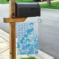 Blue Palaka Hawaiian And Japanese Garden Flag Maneki Neko And Sakura Bloom DT05 - Polynesian Pride