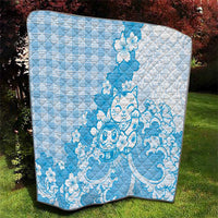 Blue Palaka Hawaiian And Japanese Quilt Maneki Neko And Sakura Bloom
