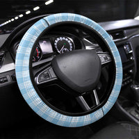 Blue Palaka Hawaiian And Japanese Steering Wheel Cover Maneki Neko And Sakura Bloom DT05 Universal Fit Blue - Polynesian Pride